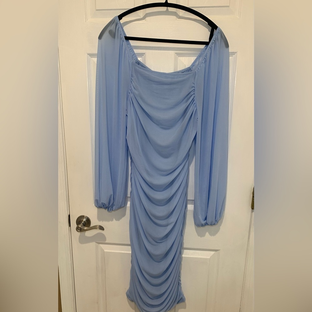 Sophisticated Blue Long Sleeve Dress NWT